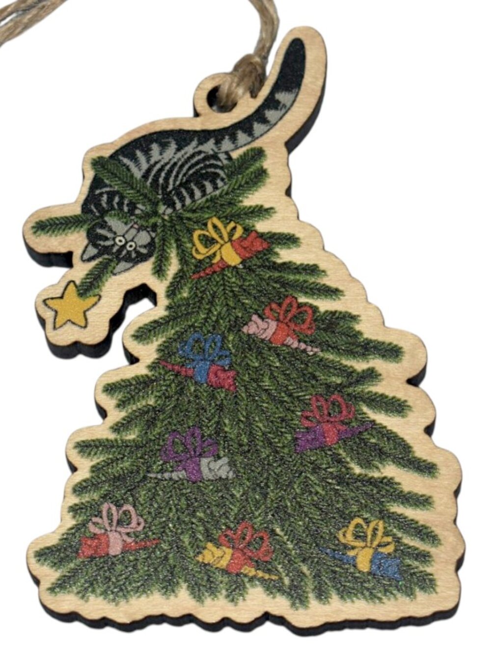 Rare Vintage B. Kliban Cat Wooden Christmas Ornament Christmas Cat Tree